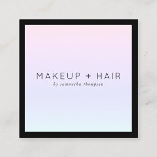 Moderne roze paarse gradiëntholografische make-up vierkante visitekaartje