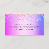 Moderne roze paarse kapsalon make-up artiest luxe visitekaartje (Achterkant)