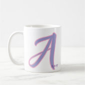 Moderne Roze & Paarse Monogram Met Persoonlijke Na Koffiemok (Links)