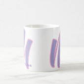 Moderne Roze & Paarse Monogram Naam Personalized M Koffiemok (Center)