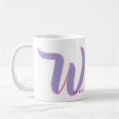 Moderne Roze & Paarse Monogram Naam Personalized W Koffiemok (Links)