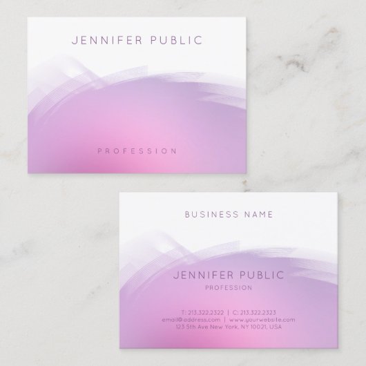 Moderne, roze Paarse professionele Sjabloon Visitekaartje (Voorkant / Achterkant)