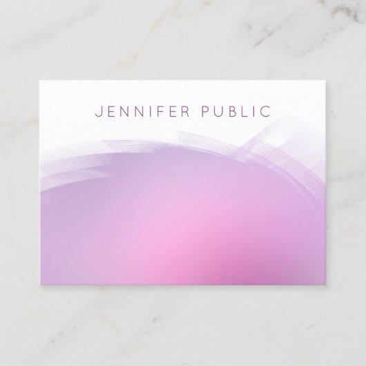 Moderne, roze Paarse professionele Sjabloon Visitekaartje (Voorkant)