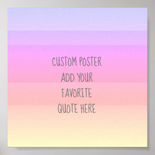moderne roze paarse strepen voegen een citaat toe poster