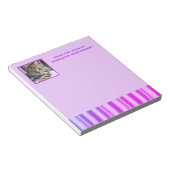 Moderne roze Paarse stripes Persoonlijke foto Notitieblok (Schuin)