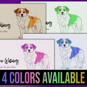 Moderne roze paarse tekening hond walker huisdier visitekaartje