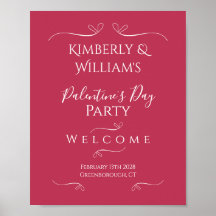 Moderne Roze Palentine's Day Party Welkom