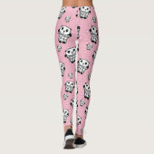 Moderne Roze Panda Beer Stippen Leggings (Achterkant)