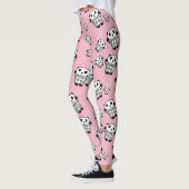 Moderne Roze Panda Beer Stippen Leggings (Links)
