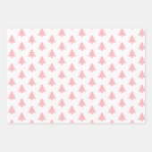 Moderne roze parelroze kerstbomen gemengd inpakpapier vel (Voorkant)