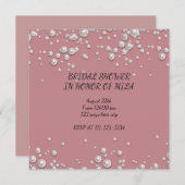 Moderne roze parels bruidsfeest uitnodiging  (Voorkant / Achterkant)