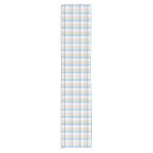 Moderne Roze Pastel Gingham Kerst Korte Tafelloper (Voorkant)