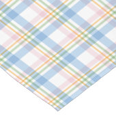 Moderne Roze Pastel Gingham Kerst Korte Tafelloper (Hoek)