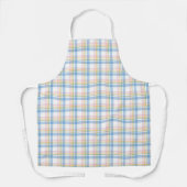 Moderne Roze Pastel Gingham Kerstmis Schort (Voorkant)