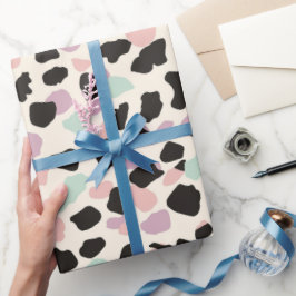 Moderne roze pastel luipaard vlekken cadeaupapier
