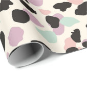 Moderne roze pastel luipaard vlekken cadeaupapier (Rol Hoek)