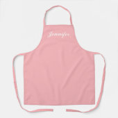 Moderne Roze Pastel Script Monogram Vrouwenkeuken Schort (Voorkant)