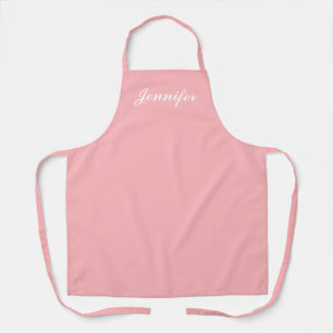 Moderne Roze Pastel Script Monogram Vrouwenkeuken Schort
