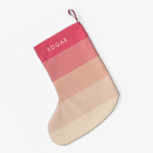 Moderne Roze pastelstrepen Kleine Kerstsok (Achterkant (Hangend))