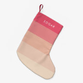 Moderne Roze pastelstrepen Kleine Kerstsok (Voorkant (Hangend))