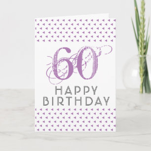Moderne Roze Patroon 60ste Verjaardag Kaart