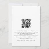 Moderne roze peach Florals QR Code Weddenschap Kaart (Achterkant)