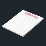 Moderne Roze Penseelstreek Gepersonaliseerde Check Notitieblok<br><div class="desc">Blijf georganiseerd en stijlvol met ons "Modern Pink Brush Stroke Personalized Checklist Notitieblok." Dit aanpasbare notitieblok heeft een eigentijds roze penseelstreekontwerp en kunt u het personaliseren met jouw naam of initialen. Houd taken, afspraken en belangrijke notities bij in een notitieblok dat uw unieke stijl weerspiegelt. Aangepaste personalisatie: voeg jouw namen...</div>