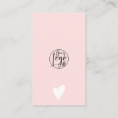 Moderne roze penseelstreek logo Qr-code bedankt Visitekaartje (Achterkant)