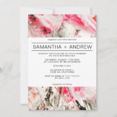 Moderne roze penseelstreken abstracte trendy bruil kaart (Voorkant)