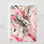 Moderne roze penseelstreken abstracte trendy bruil kaart (Achterkant)