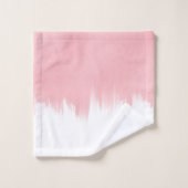 Moderne roze penseelstreken wit ontwerp bad handdoek (Wasdoekje)