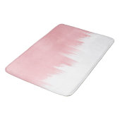 Moderne roze penseelstreken wit ontwerp badmat (Gekanteld)