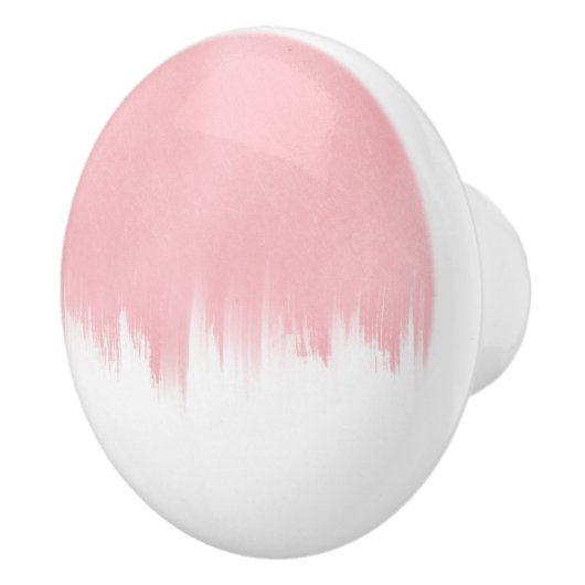 Moderne roze penseelstreken wit ontwerp keramische knop (Rechts)