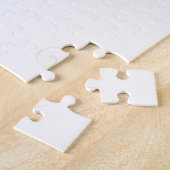 Moderne roze penseelstreken wit ontwerp legpuzzel (Zijkant)