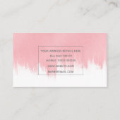 Moderne roze penseelstreken wit ontwerp visitekaartje (Achterkant)