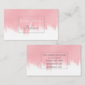 Moderne roze penseelstreken wit ontwerp visitekaartje (Voorkant / Achterkant)