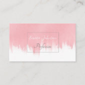 Moderne roze penseelstreken wit ontwerp visitekaartje (Voorkant)