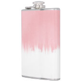 Moderne roze penseelstreken witte Design Heupfles (Links)