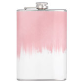 Moderne roze penseelstreken witte Design Heupfles (Voorkant)