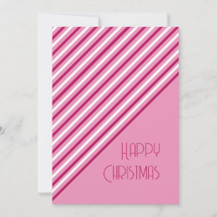 Moderne roze permint Stripe Kaart voor kerstmis