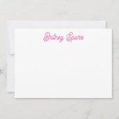 Moderne Roze Persoonlijk Monogram en Naam Notitiekaartje (Voorkant)