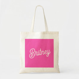 Moderne Roze  Persoonlijk Monogram en Naam Tote Bag