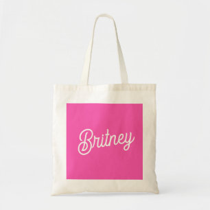 Moderne Roze  Persoonlijk Monogram en Naam Tote Bag