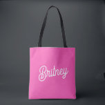 Moderne Roze  Persoonlijk Monogram en Naam Tote Bag<br><div class="desc">Introductie van onze moderne roze persoonlijke monogram- en naam-tas, een levendig en stijlvol accessoire dat is ontworpen voor dagelijks gebruik. Deze opvallende tas heeft een gewaagde roze kleur en is gepersonaliseerd met uw initialen en naam voor een unieke uitstraling. Gemaakt van hoogwaardige, duurzame materialen biedt het voldoende ruimte voor uw...</div>