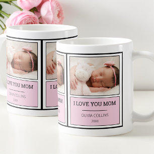 Moderne Roze Persoonlijke Foto Moederdag Baby Koffiemok