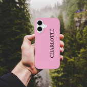 Moderne Roze Persoonlijke Script Naam iPhone 16 Hoesje
