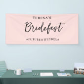 Moderne Roze Perzik Bachelorette Design Spandoek (Beurs)