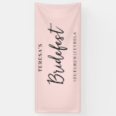 Moderne Roze Perzik Bachelorette Design Spandoek (Verticaal)