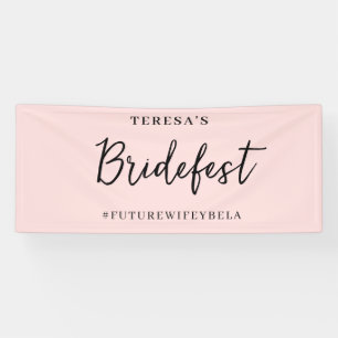 Moderne Roze Perzik Bachelorette Design Spandoek