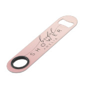 Moderne Roze & Perzik Ombre Bruidsdouche Speed Flessenopener (Voorkant Gekanteld)